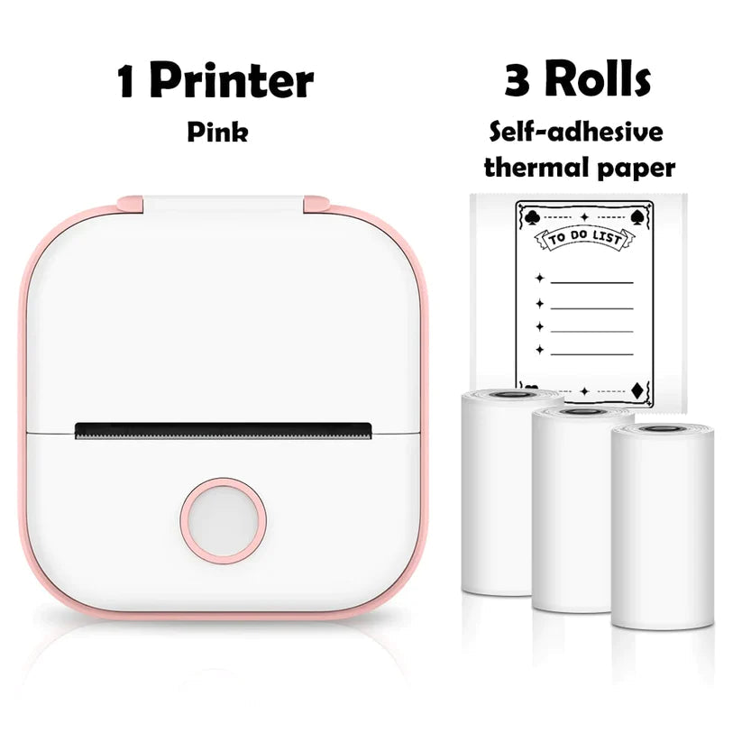 Portable Mini Wireless Thermal Pocket Printer: Perfect for DIY Projects with Self-Adhesive Sticker Compatibility.