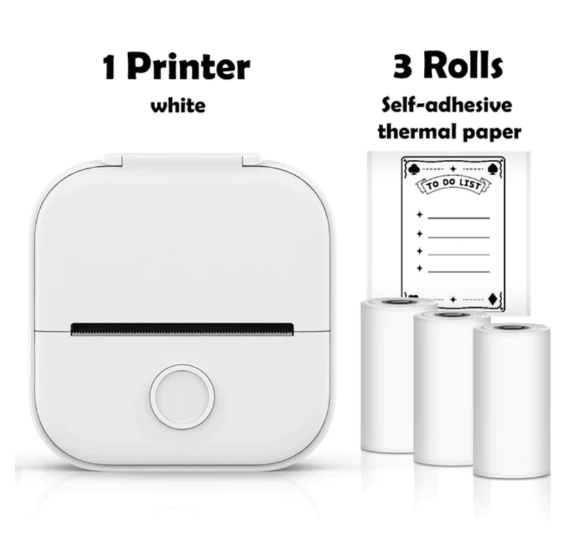 Portable Mini Wireless Thermal Pocket Printer: Perfect for DIY Projects with Self-Adhesive Sticker Compatibility.