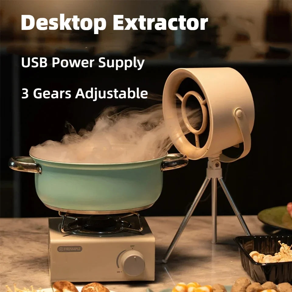 Exhaust Fan Small Kitchen Hood Extractor Barbecue USB Charging Desktop Range Hoods Mini Suction Cooker Hood Kitchen Gadgets