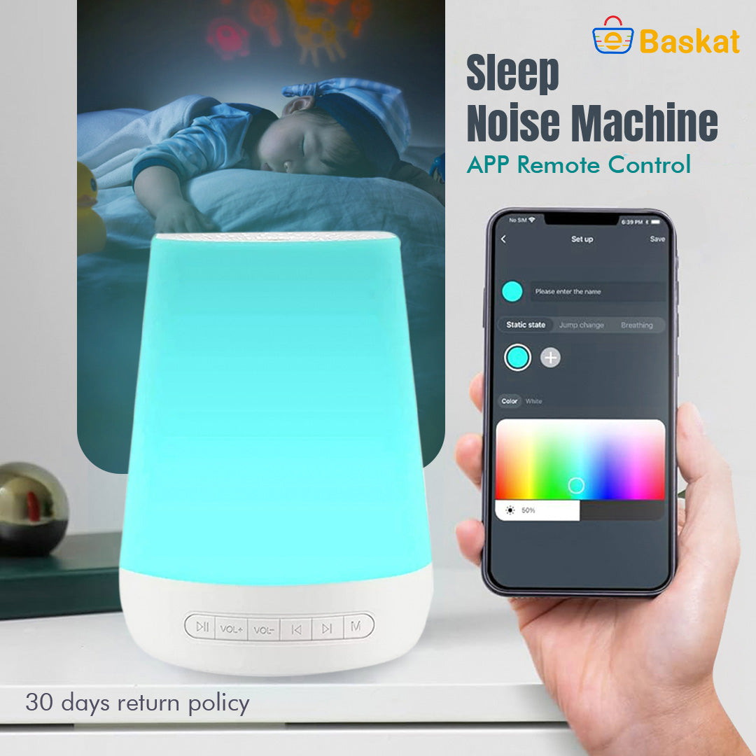 Baby Sleeping Monitor 34 Soothing Music 10 Color Night Light White Noise Machine With App