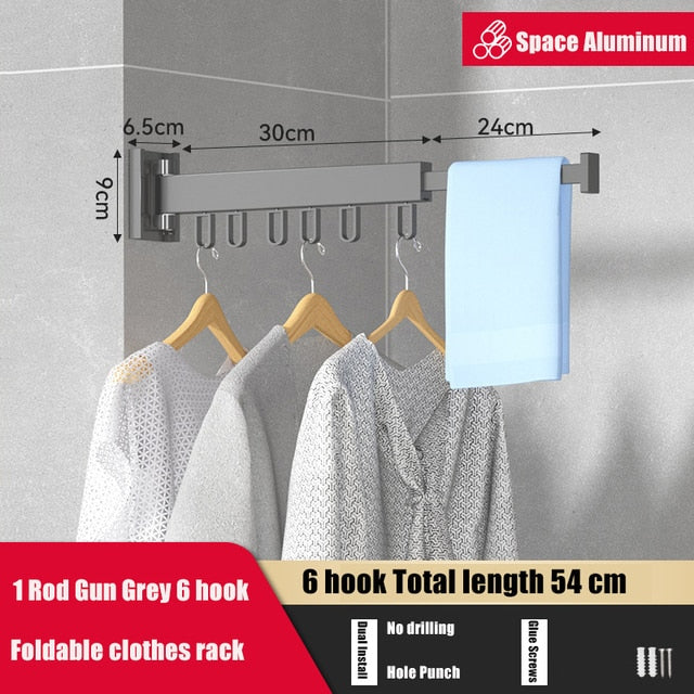 Balcony Drying Rack Clothes Hanger Folding Collapsible Dryer Foldable Laundry