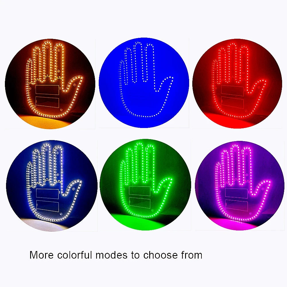LED Hand Car Animation Sticker + Remote Control Included