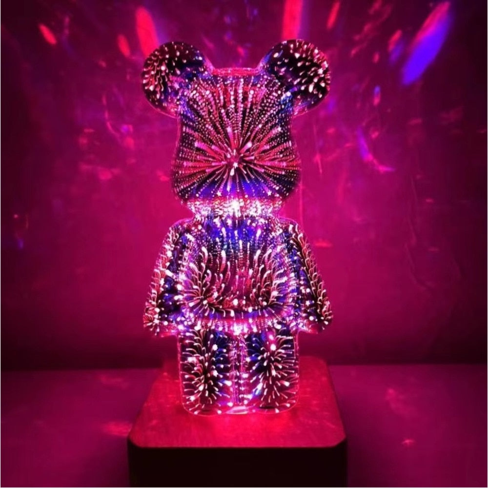 3D Bear Firework Light Lamp